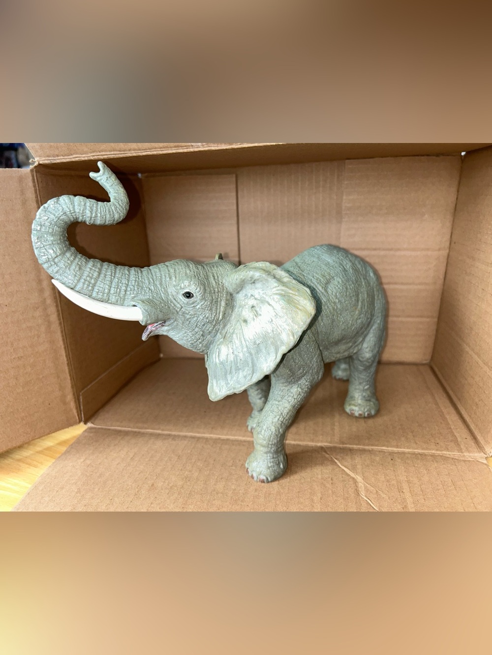 Vintage AAA Elephant rubber?  detailed toy figure 10x13’ educational or decor